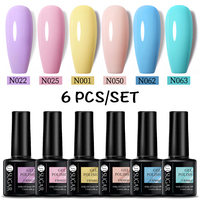 UR SUGAR 6pcs/set Gel Nail Polish Kits Spring Popular Color Semi Permanent Soak Off UV LED Nail Art Gels Nail Varnish Set