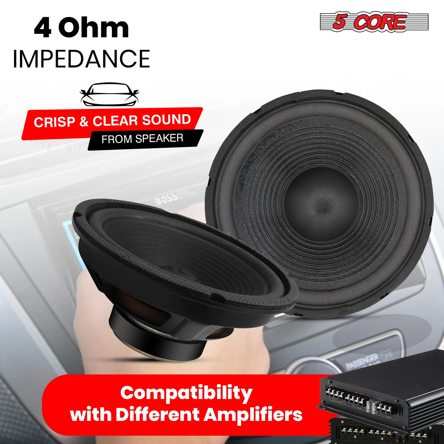 8 Inch Subwoofer Speaker 4 Ohm Replacement Car Bass Sub Woofer WF 8