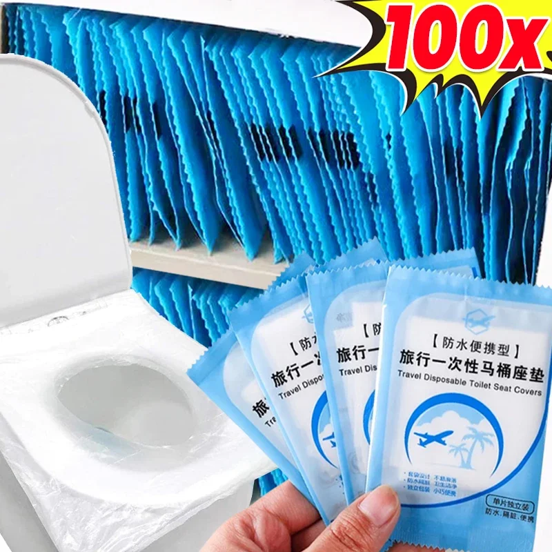 Cuscino copriwater usa e getta Cuscino copriwater di sicurezza portatile Cuscino da viaggio per hotel Bagno Cuscinetti avvolti per sedile WC impermeabile