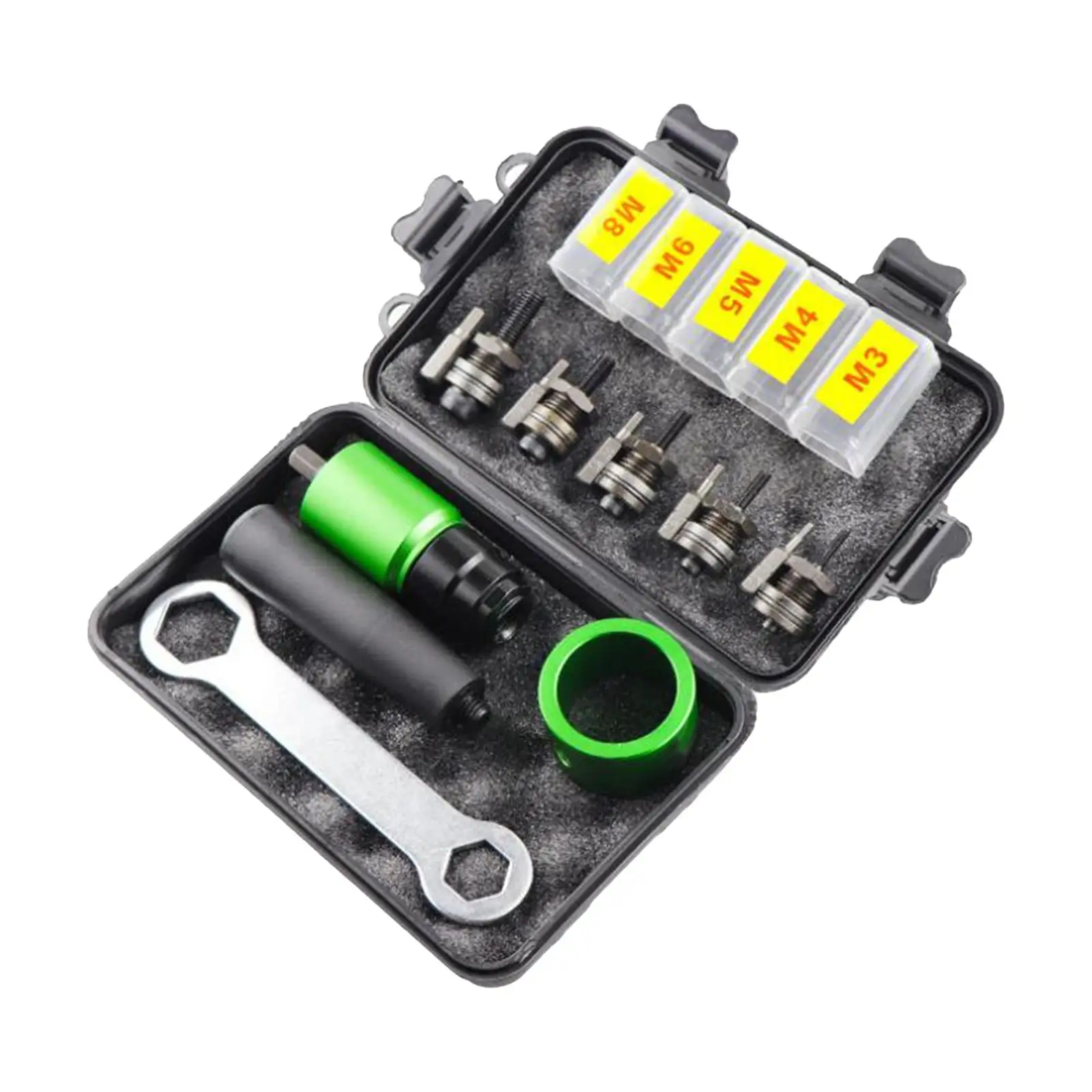 Electric Rivet Nut Drill Adaptor Set with Removable Handle Riveter Drill Attachment for Cordless Electric Power Drill Rivet Head