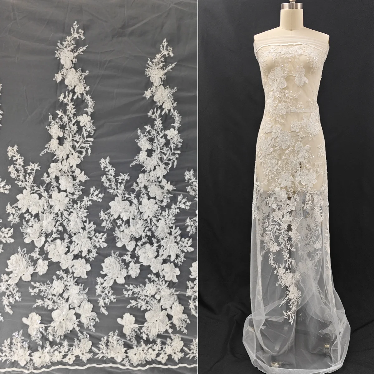 

Белые цветы, листья, вышитые ткани, шитье свадебных платьев, вечерние подарки, головные уборы, платья, ткани ручной работы «сделай сам»