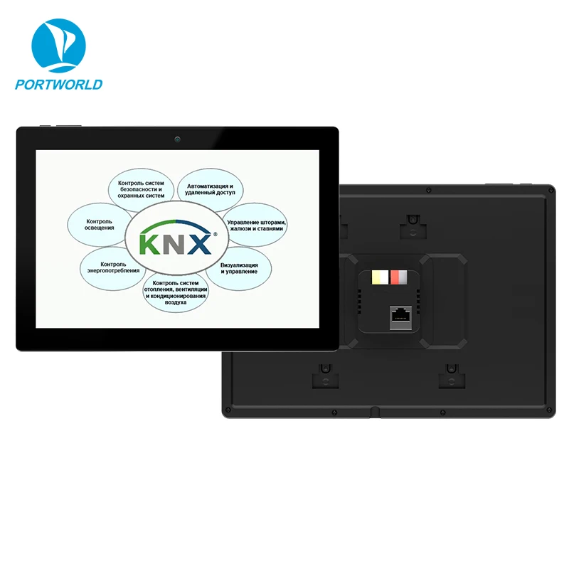 Portworld 10 Inch Debian Touch Switch with Rockchip RK3568 Touch Control Panel  Built in RS485/KNX Port Option