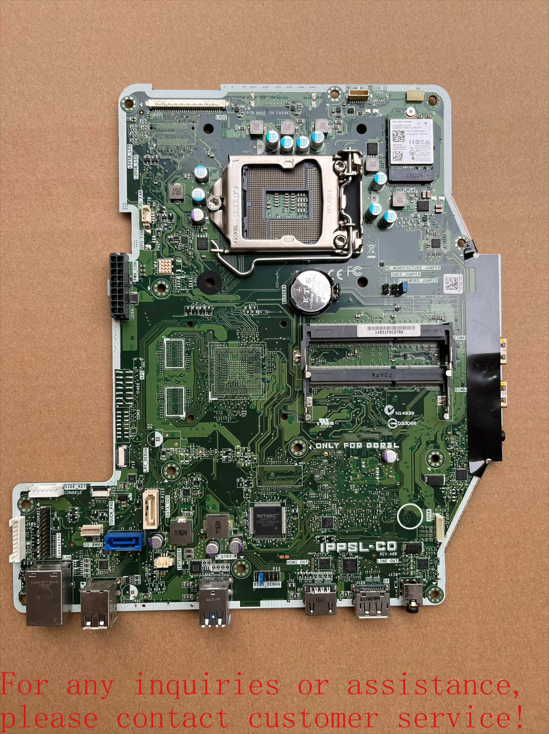 Used For Dell Optiplex 3240 4075X MKWW5 main board IPPSL-CD DDR3  (store code: 0878)