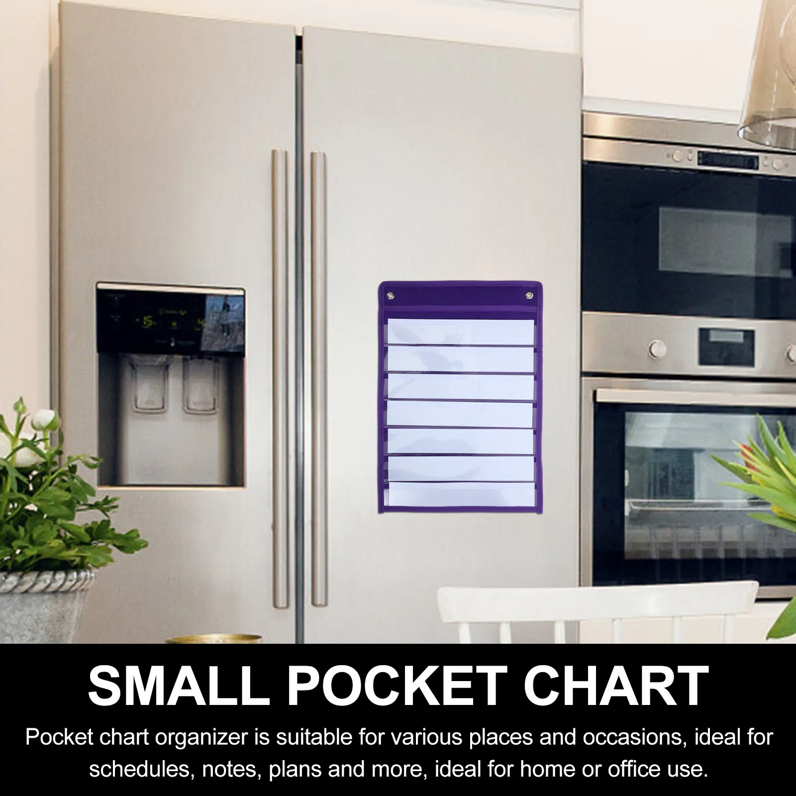 

Magnetic Hanging Bag Pocket Chart Wall Organizer Refrigerator Storage for Classroom Polyester Schedule Charts