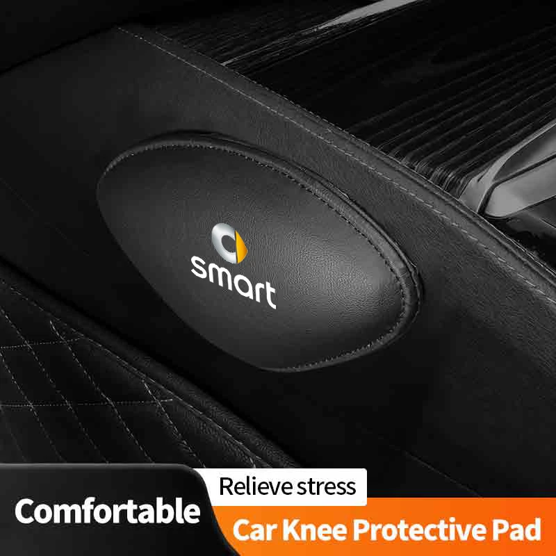 Car Seat Knee Pad Leather Elbow Rest Mat Leg Cushion Interior For Smart Fortwo 451 450 453 Forfour EQ Cabrio Crossblade ROADS