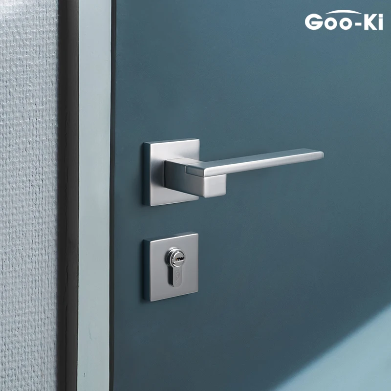 

Goo-Ki Silent Bedroom Door Lock Anti-theft Interior Door Lock Toilet Door Handle Interior Mute Door Lock Set with Cylinder
