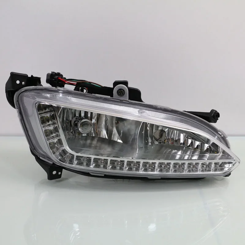 Lampu berjalan siang hari LED, Hyundai Santa Fe IX45 2013-2015 Plug & Play tahan air 12V lampu kabut lampu dekorasi Bumper LED DRL