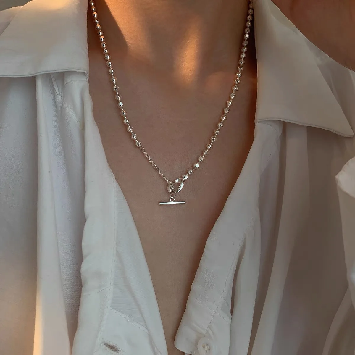 Chất Liệu Bạc 925 Xương Đòn Dây Chuyền Choker Vòng Đeo Cổ Cho Nữ Adjustble Mỹ Trang Sức Dự Tiệc Cưới Quà Tặng Sinh Nhật