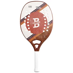 Racket Beach Tennis 100%/3K Carbon EVA Soft 22mm Beach Tennis Raquete Round Grit with Cover Bag