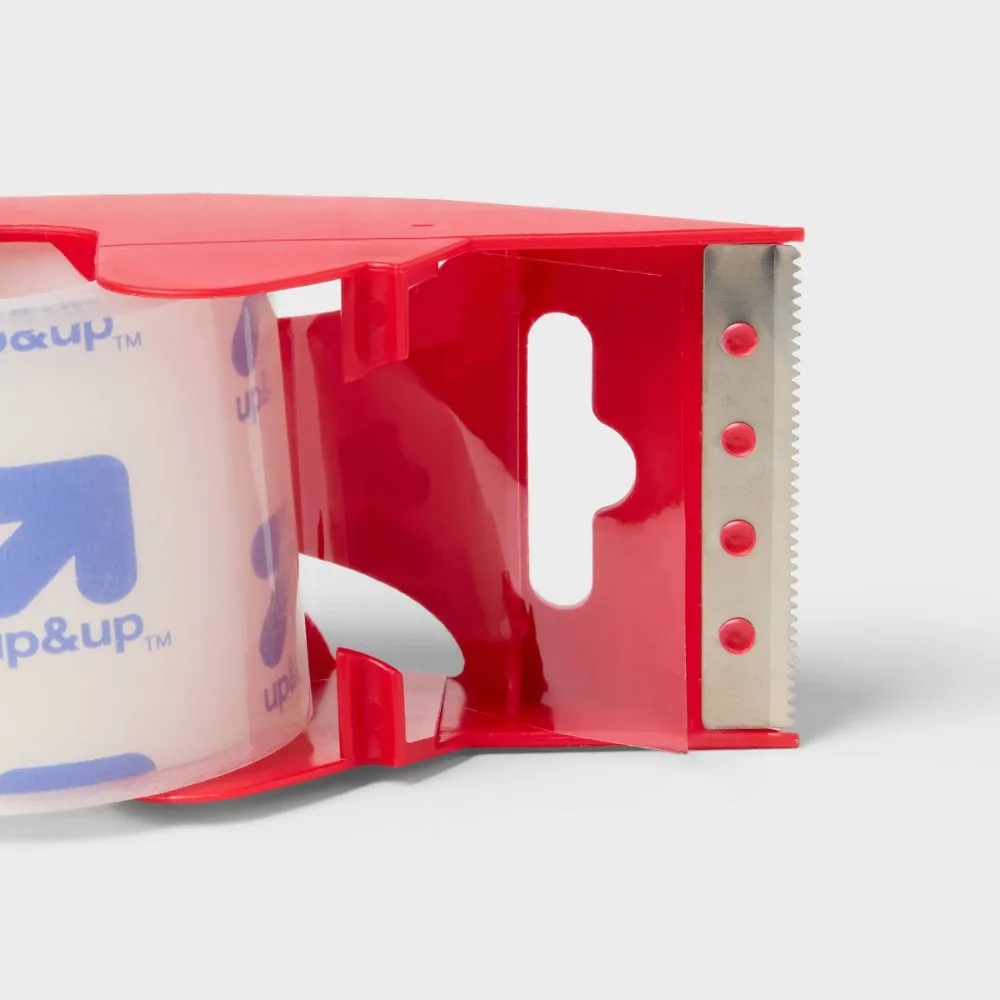 Heavy Duty Shipping Tape with Dispenser - Packing & Mailing Tape, 25.3 ft, Clear, 2" Width view 2