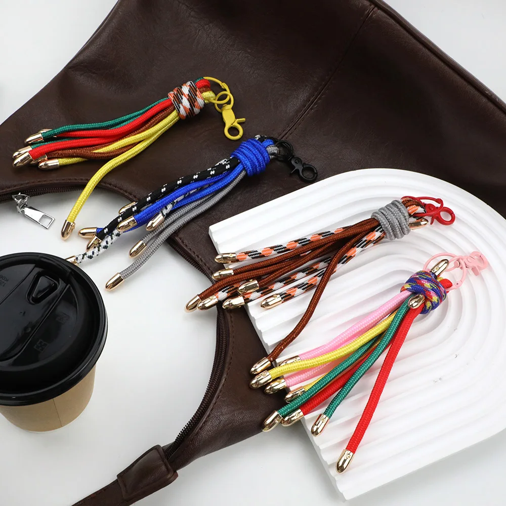 2024 New Anti-theft Keychain Fashion Bag Accessories Luxury Tassel Female Bag Decoration Korean Multi-color Rope Charms For Bags