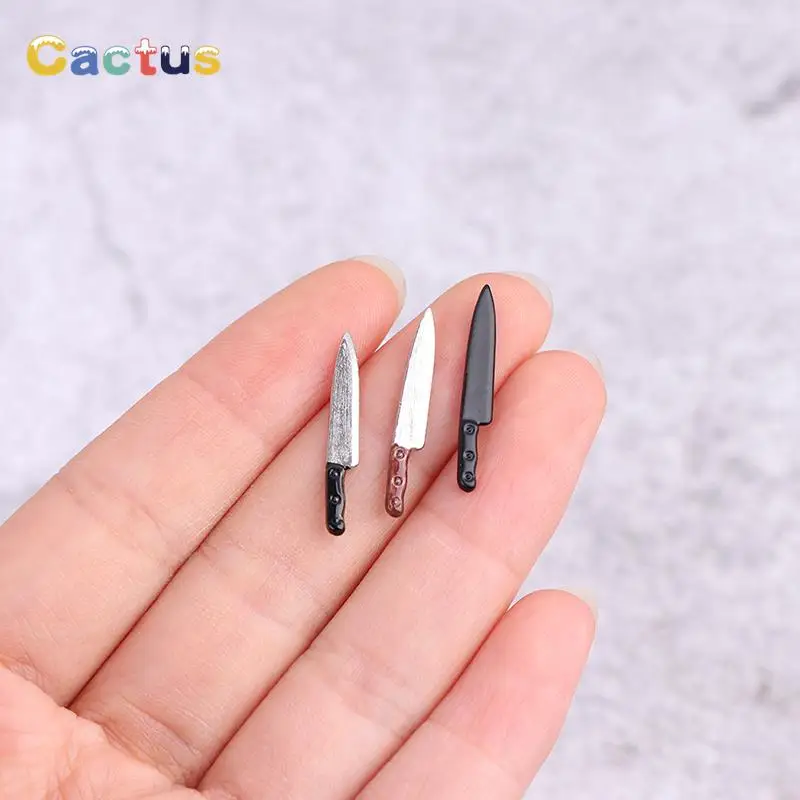 1:12 Dollhouse Miniatures Metal Knife Model Mini Kitchen Accessories Toys