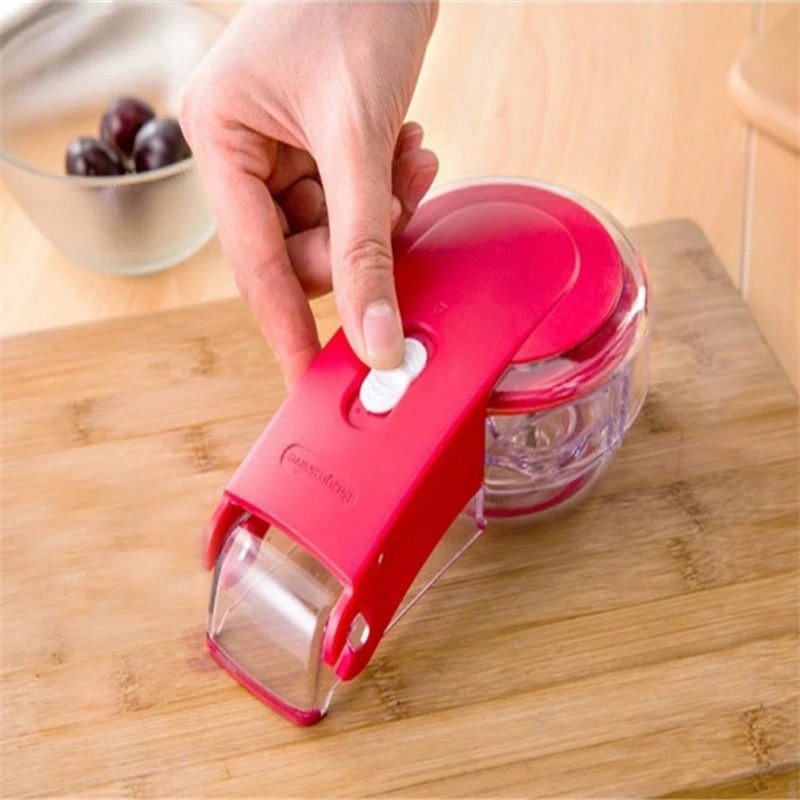 Stainless Steel Cherry Pitters Corer Handheld Press Cherry Pitter Remover with 6 Holes Multi-Purpose Fruit Core Pitting Tools