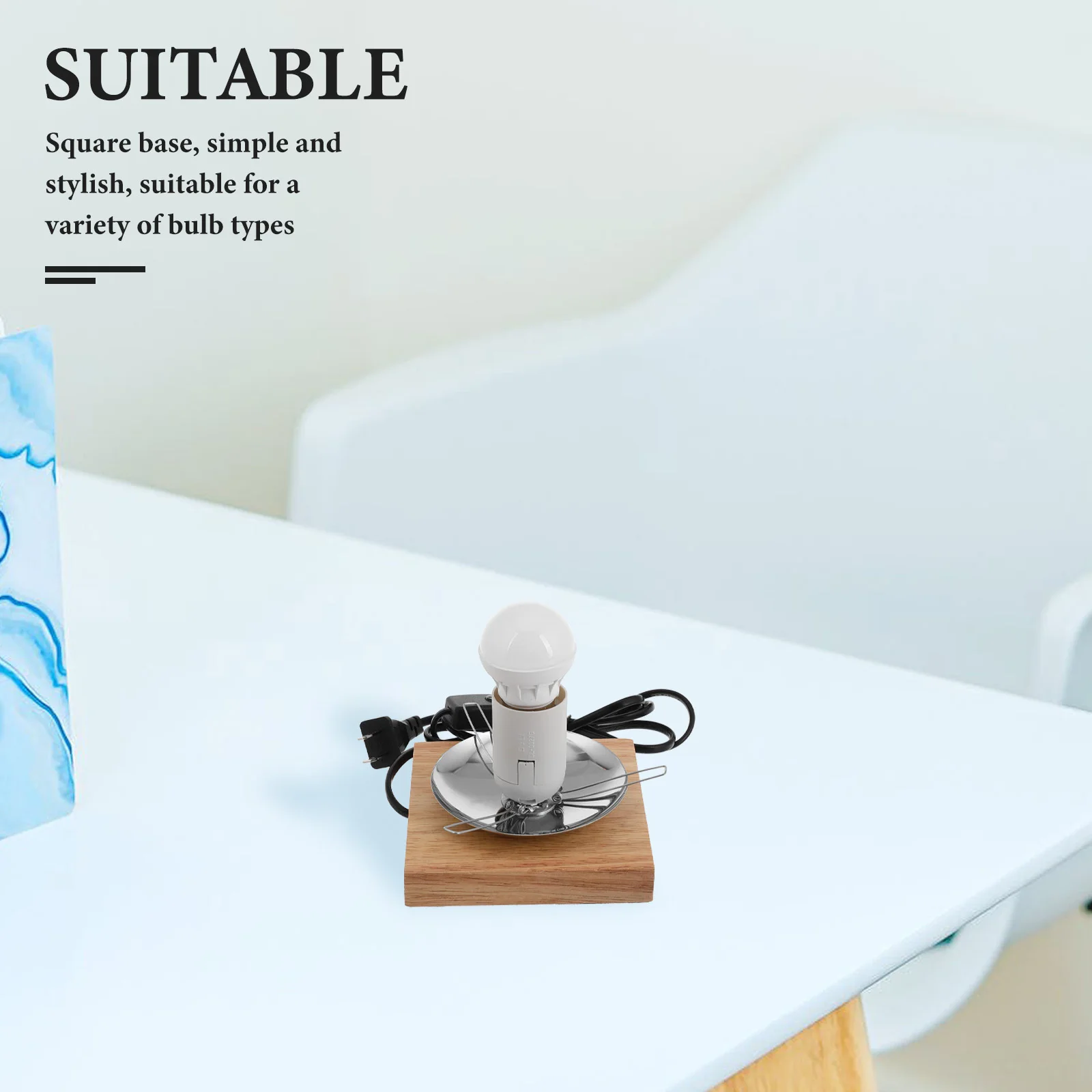 قاعدة مصابيح خشبية E27 مقبس برغي تصميم فريد من نوعه ثلاثي الشق بناء مستقر لتقوم بها بنفسك مصباح طاولة ملحقات الإضاءة الداخلية #4