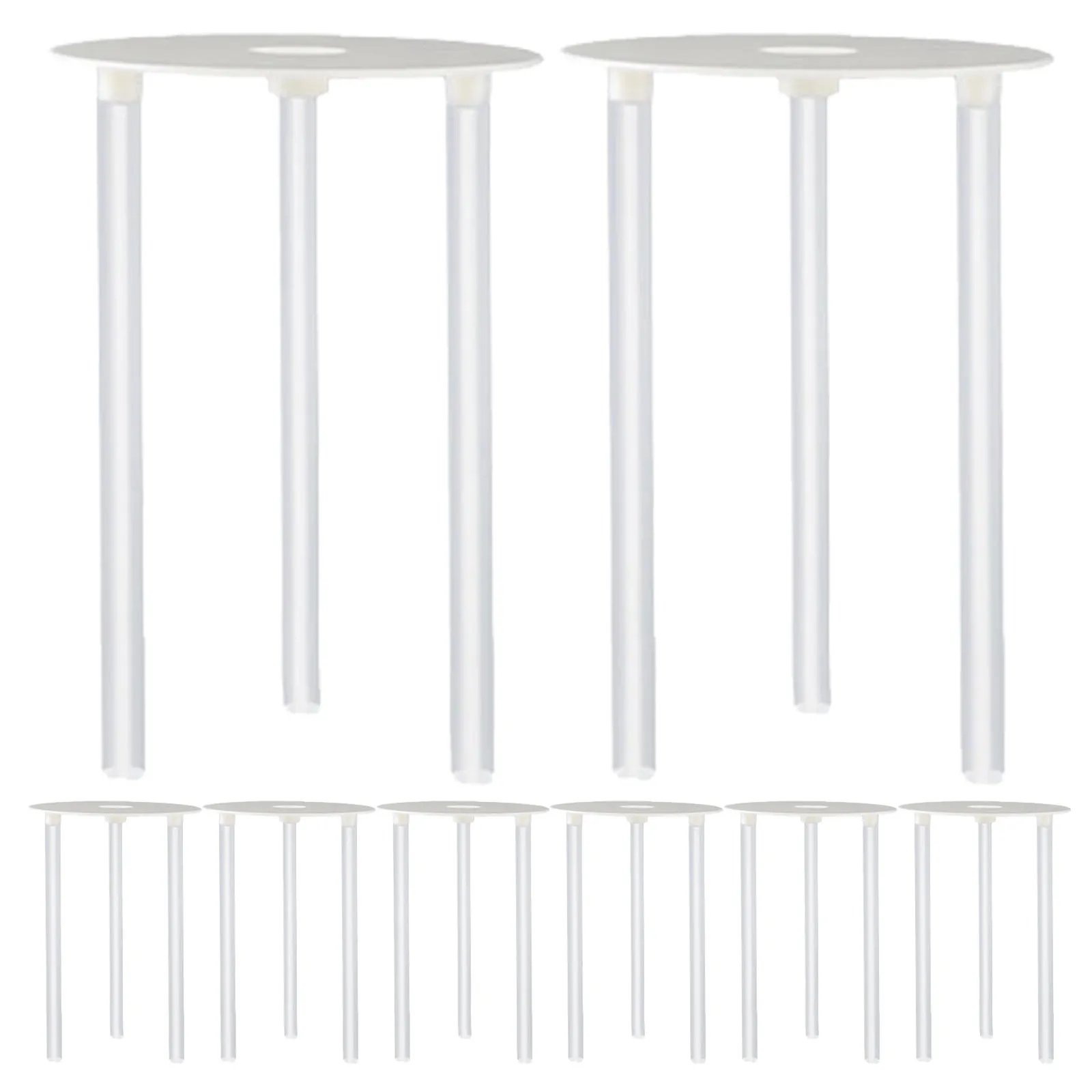 8set Separator Plates Pillars Set Round Layered Cake Support Rods Transparent Food-Grade Plastic Multi-Layer Cake Making Tool