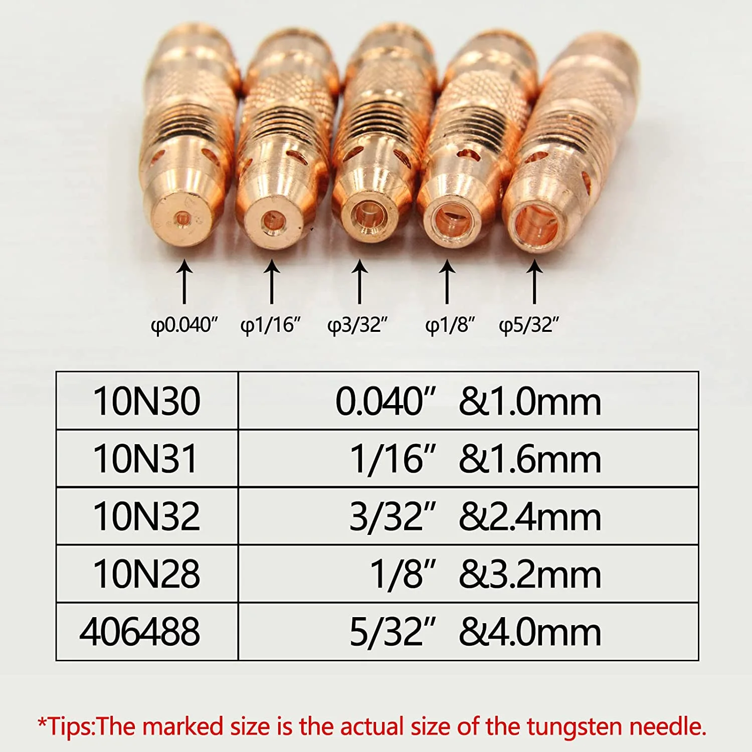 5/10Pcs Tig Collet Body 10N30 10N31 10N32 10N28 1.0/1.6/2.4/3.2mm Welding Torch Accessories  WP17 Consumables