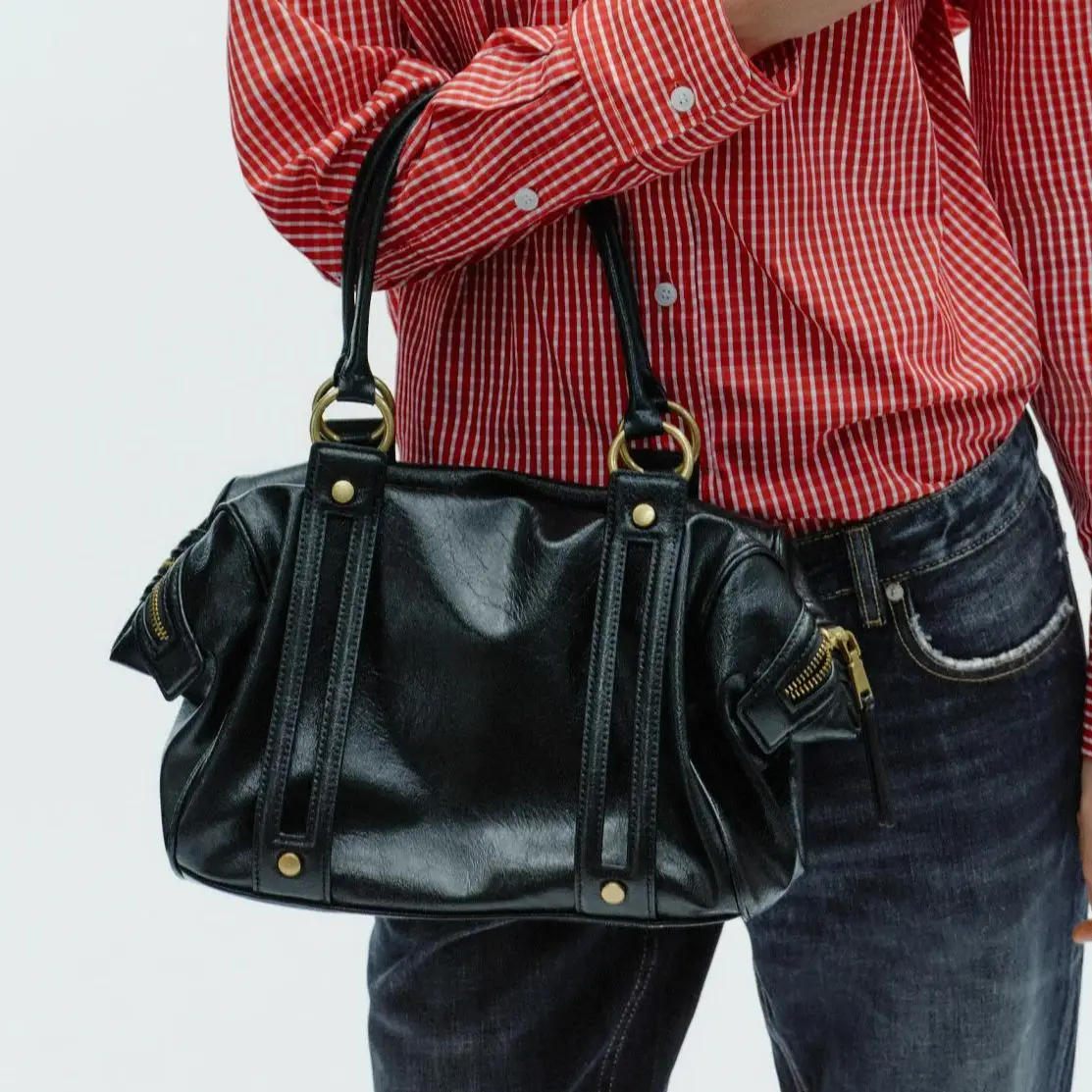 

Женская сумка через плечо из искусственной кожи, винтажная сумка-клатч, дорожная сумка с верхней ручкой, ретро-сумка через плечо, дизайнерская роскошная сумка-бостон