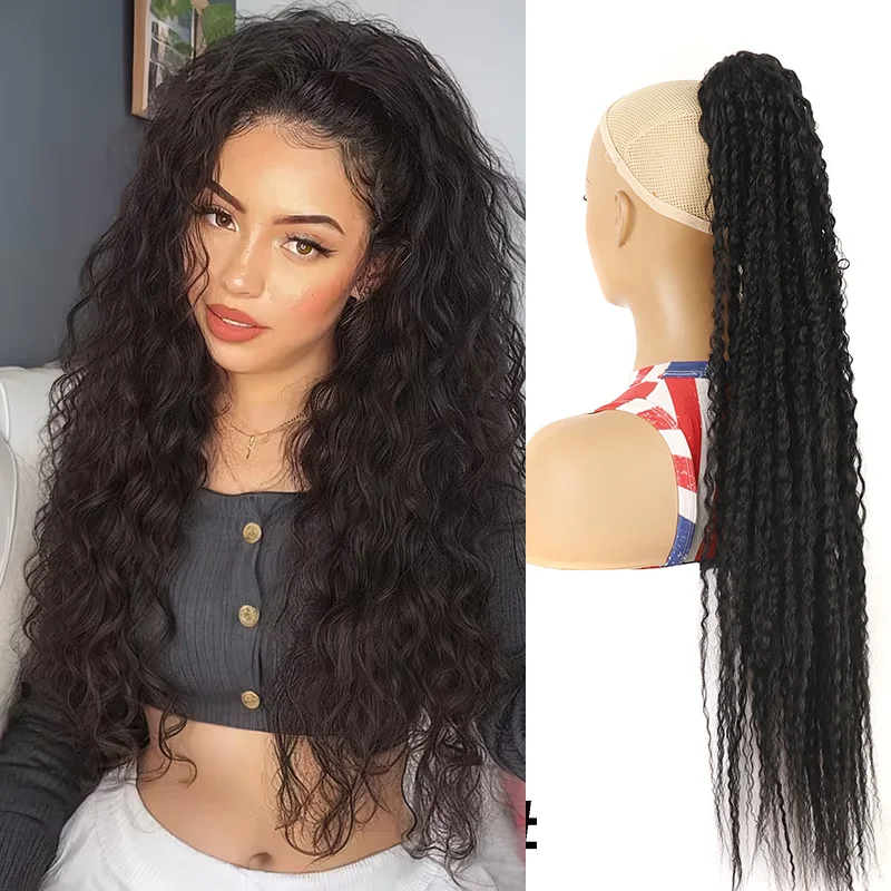 

32-Inch Curly Synthetic Ponytail Grab Clip Long Curly Hair Fluffy Long Suitable for Daily Or Other Scenes Easy To Wear