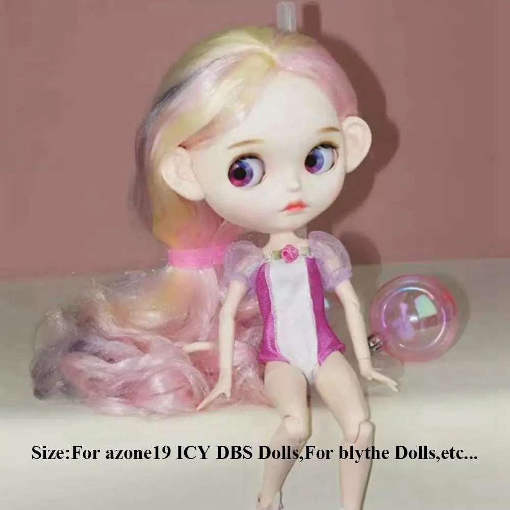 Moda elegante camiseta vestidos bonitos mini vestidos simples diy acessórios roupas de festa para azone19 icy dbs bonecas