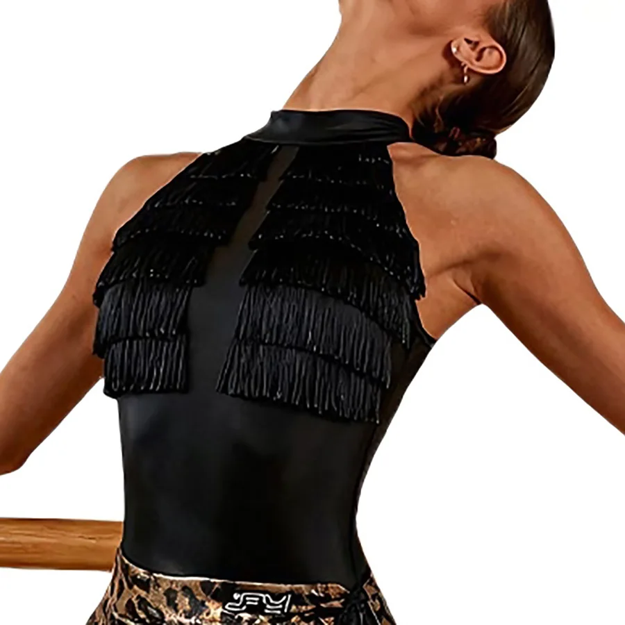 

Women Latin Dance Dress Fringe Flapper Maxi Dress Sequins Salsa Rumba Samba Tango Cha-Cha Dance Performance Competition Costume