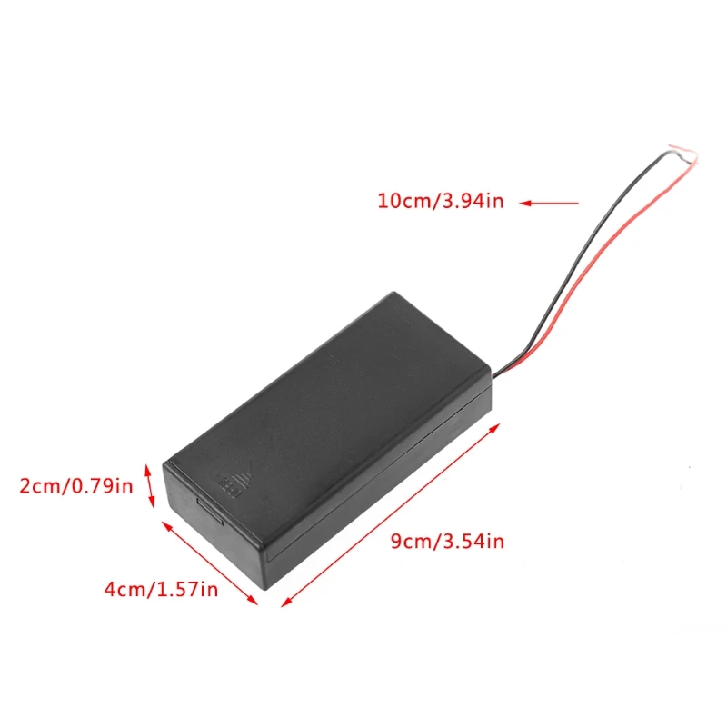 J6PA 3.7V 2x 18650 Battery Holder Box Storage for Case Container With Cable ON/OFF Sw