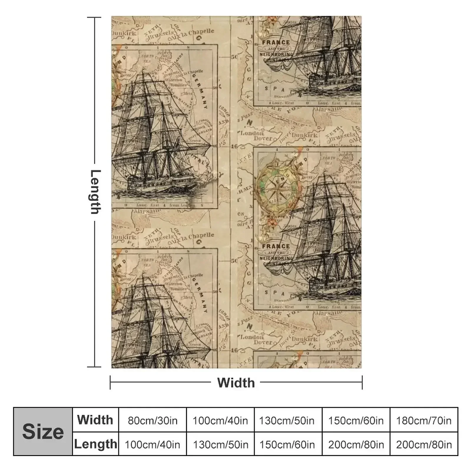 Vintage sailing Throw Blanket couch cozy soft plush fuzzy picnic outdoor blanket