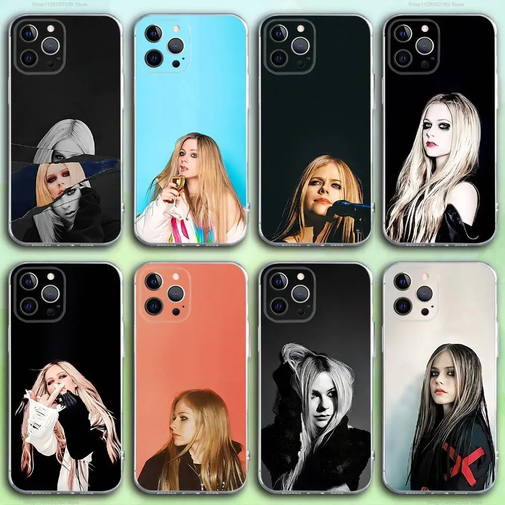 

Singer A-Avril Lavigne Phone Case For iPhone 16,15,14,13,12,11 Pro,Max,Plus,X,XS,XR,SE4,E Mini Transparent Soft Cover