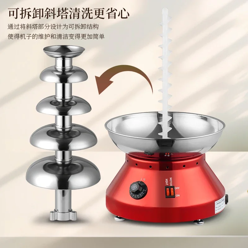 220V Automatic Chocolate Fountain 5 Layers for Home Commercial Use Party Wedding Chocolate Tower AE
