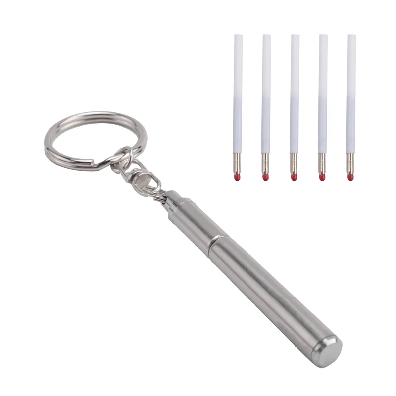 Y19A Portable Key Ring Stainless Steel Telescopic Pen Telescoping Ballpoint Pen Keychain Tool For Outdoor Travel