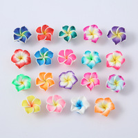 10pcs/lot 15mm Small Clay Plumeria Frangipani Flower Beads Multicolor Mixed Diy Bracelet Hawaii Jewelry Craft Making Accessories
