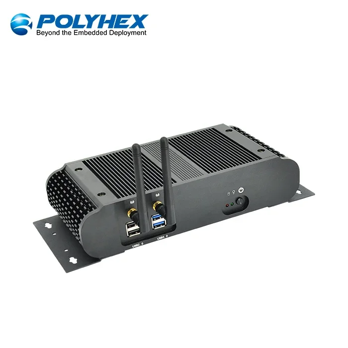 Polyhex x86 4500u 8th i7 التبريد السلبي التلقائي كمبيوتر مكتبي نوع C USB RJ45 Win10 صندوق صناعي كمبيوتر صغير