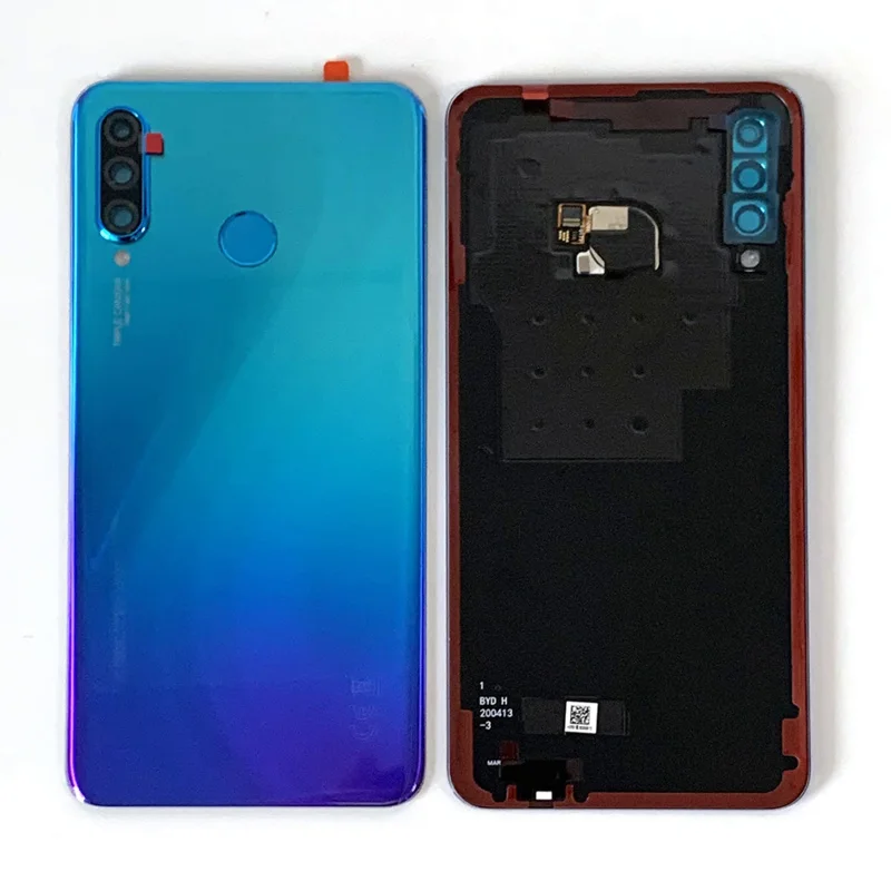 Battery Cover For Huawei P30 Lite MAR-LX1M Back Housing Back Glass Camera Frame Lens Fingerprint Flash Sticker MAR-AL00