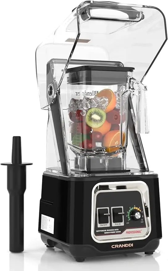 

Quiet Smoothie Blender, Professional Countertop Blender with Removable Shield, 2200W Strong Motor, 52oz BPA-free Jar for Shakes