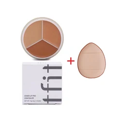 Paleta de maquillaje profesional Tfit, corrector de 3 colores, contorno de ojos y cara, corrector de manchas, corrector de ojeras, maquillaje facial