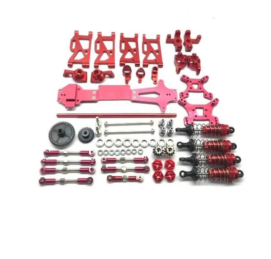 WLtoys 144001   RC 자동차 금속 업그레이드 예비 부품 스윙 암 스티어링 컵 후면 휠베이스 2층 드라이브 샤프트 감속 기어