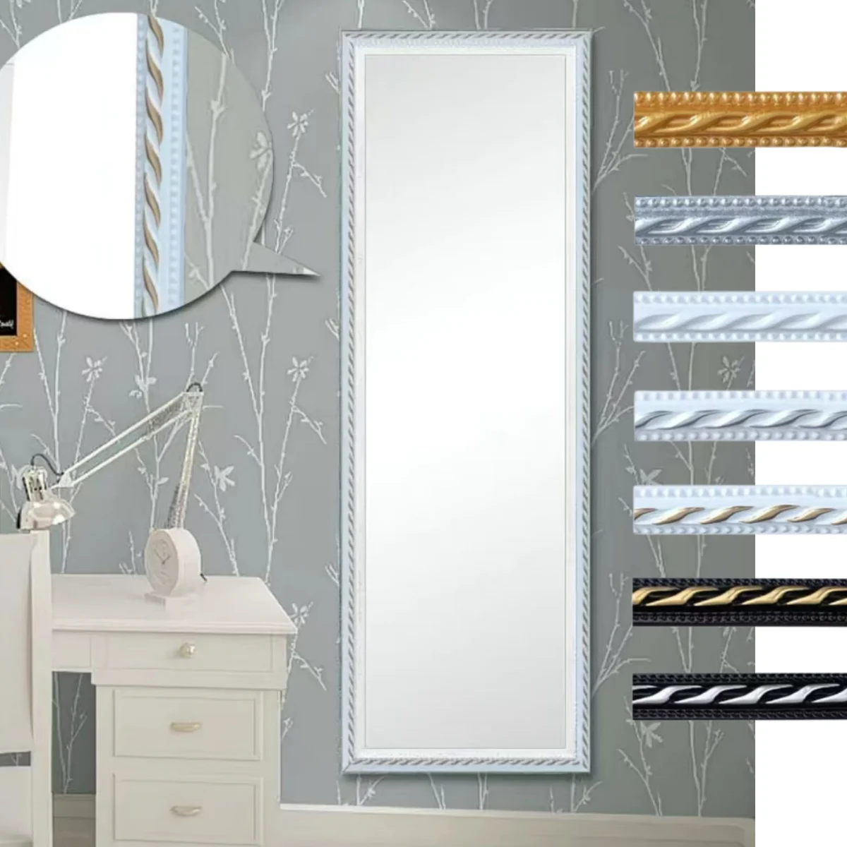 5/1m PVC Self-adhesive Line Trim Width Door Windows Ceiling Trim Edge Photo Frame Dressing Mirror Frame Decor Edge Strips