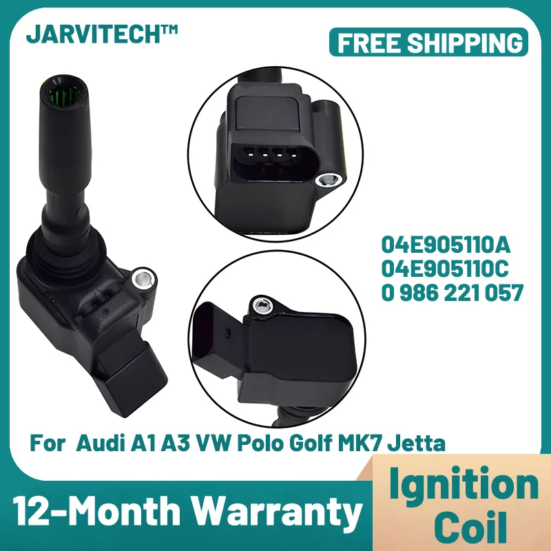 

1/4Pcs Ignition coil 04E905110A For Audi A1 A3 VW POLO GOLF MK7 Skoda Yeti Fabia New Tiguan Passat 1.2T 1.4T 04E 905 110 C
