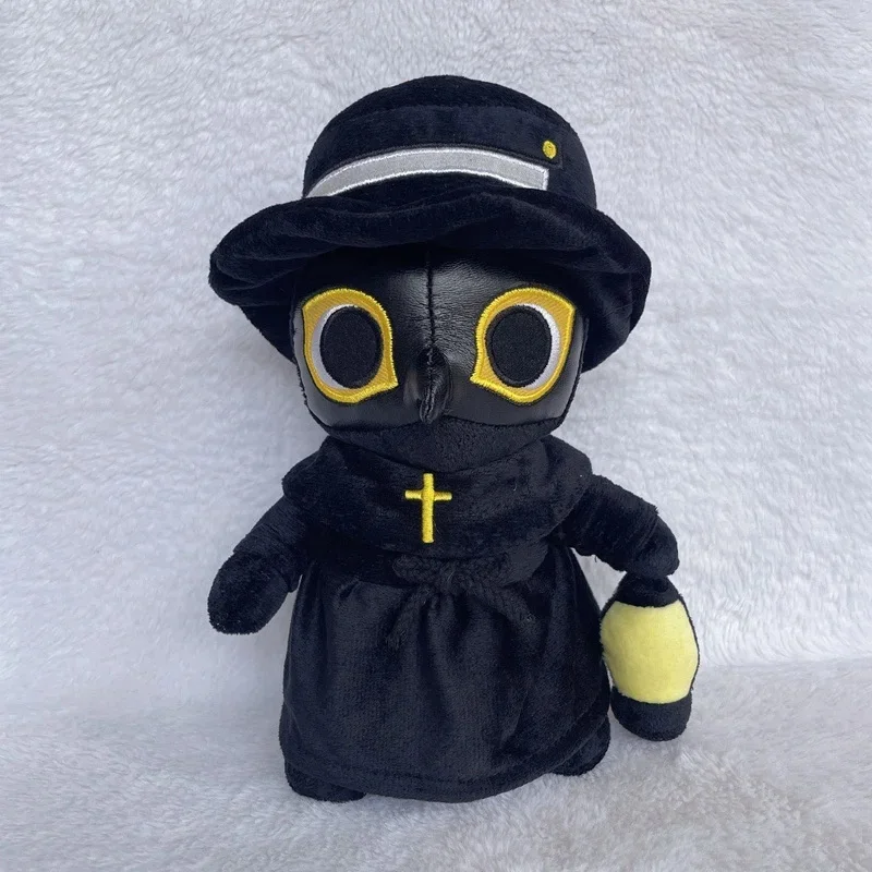 25cm Plague Doctor Take Luminous Light Plush Doll Cartoon Animal Bird Plush Horror Dolls Kids Crow Doctors Toy Halloween Gifts