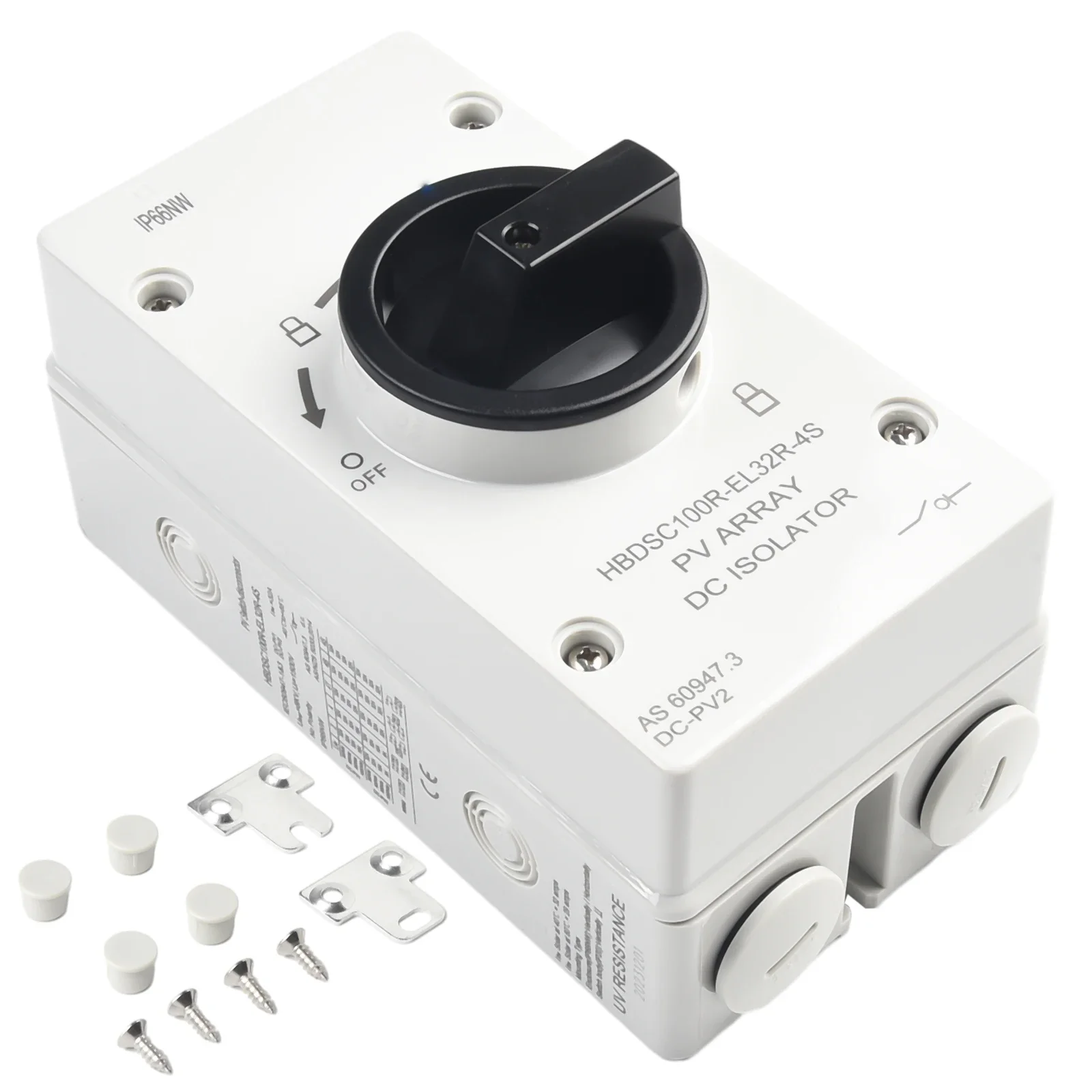 

Сверхмощный 32A 1000VDC IP66 закрытый поворотный изоляционный переключатель с солнечной батареей True DC Надежная работа