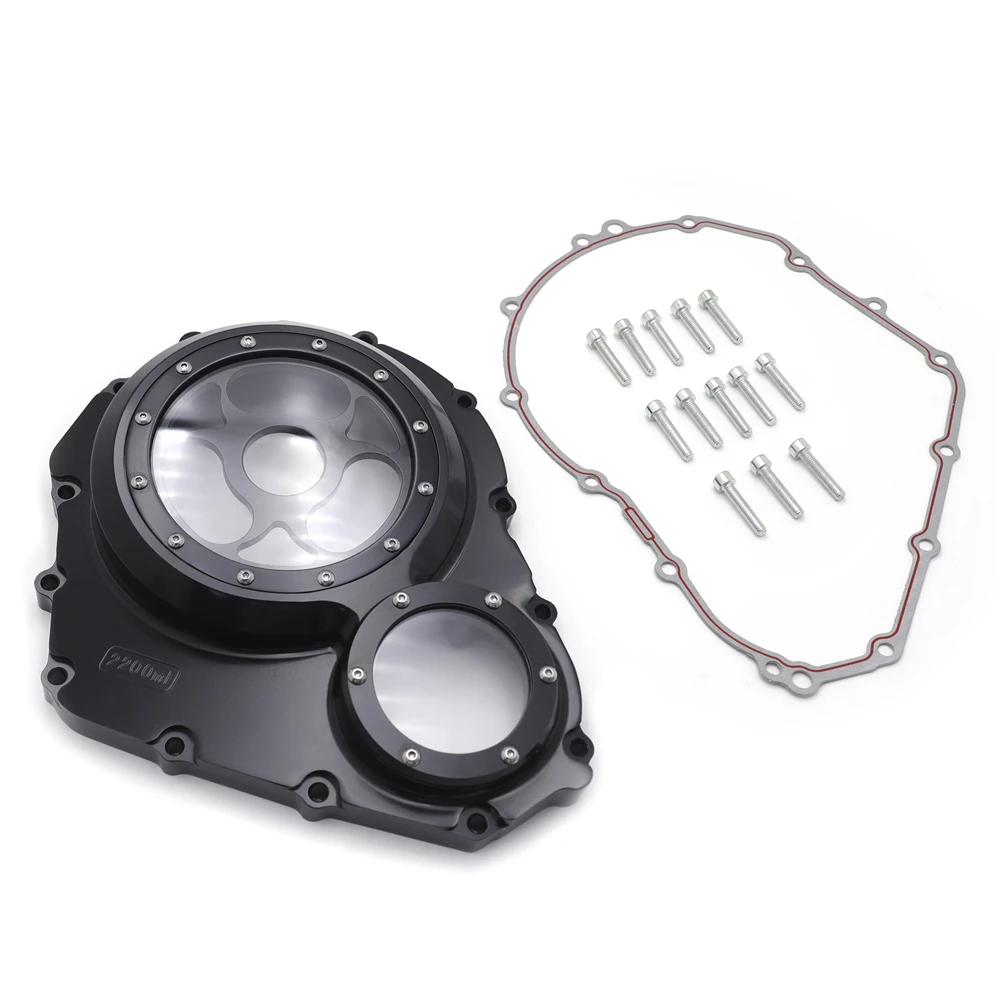 Right CNC Black&Clear Engine Clutch Cover W/gasket for Suzuki GSX-R 600/750 2006-2022 Motorcycle Accessories & Items