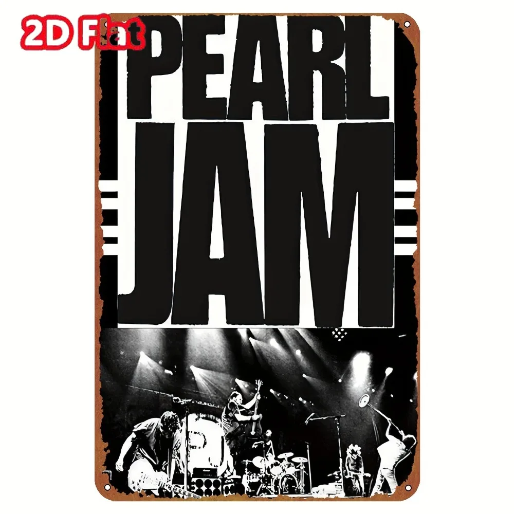 

PEARLJAMARTZ Pearl Jam Vintage Concert Tin Sign | Iron Wall Decor | Pre-Drilled & Waterproof for Indoor/Outdoor