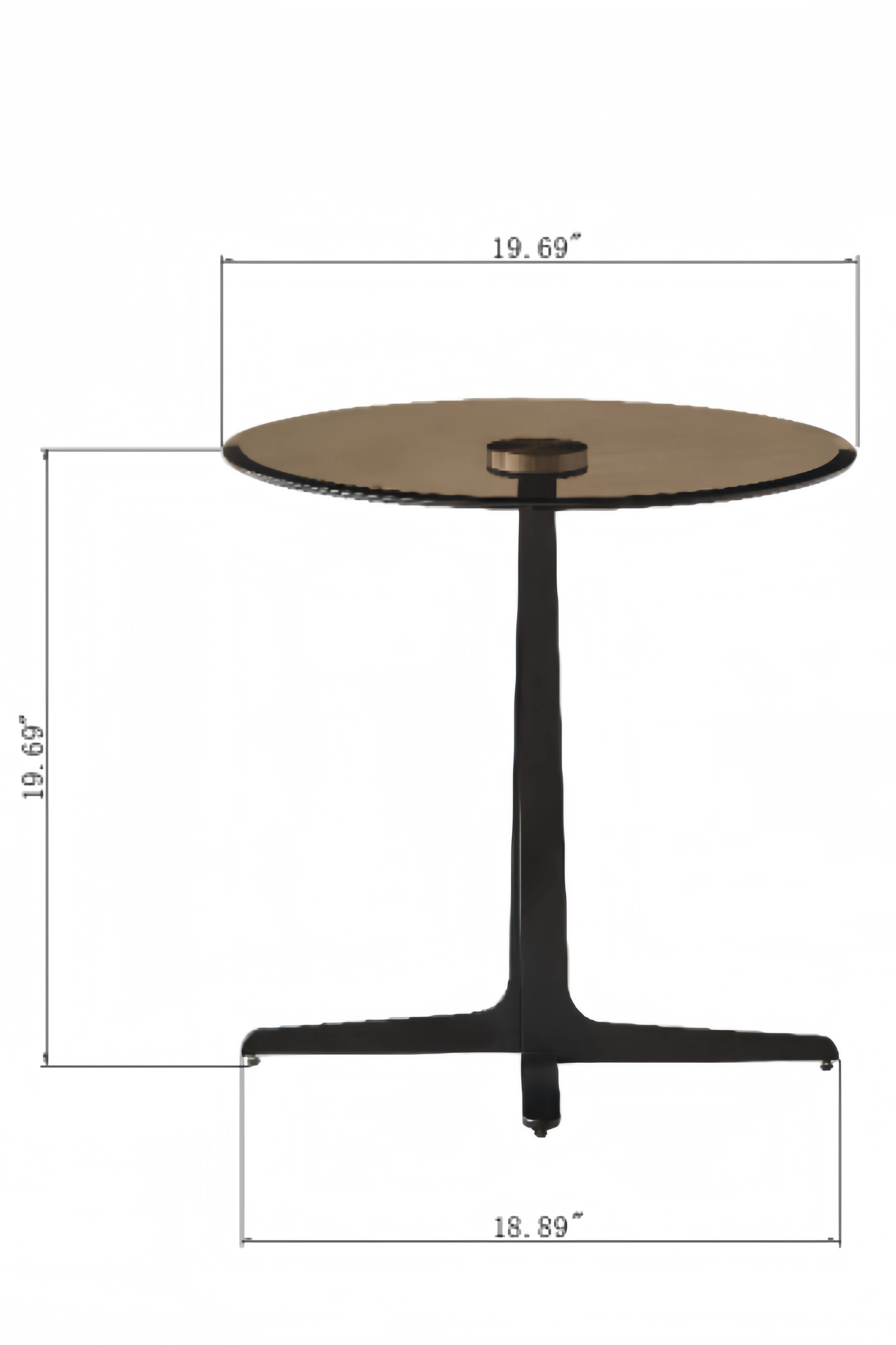 Round Glass Brown Small Round Table Modern Simple Bedside Table Dining Room Living Room Coffee Table Combination