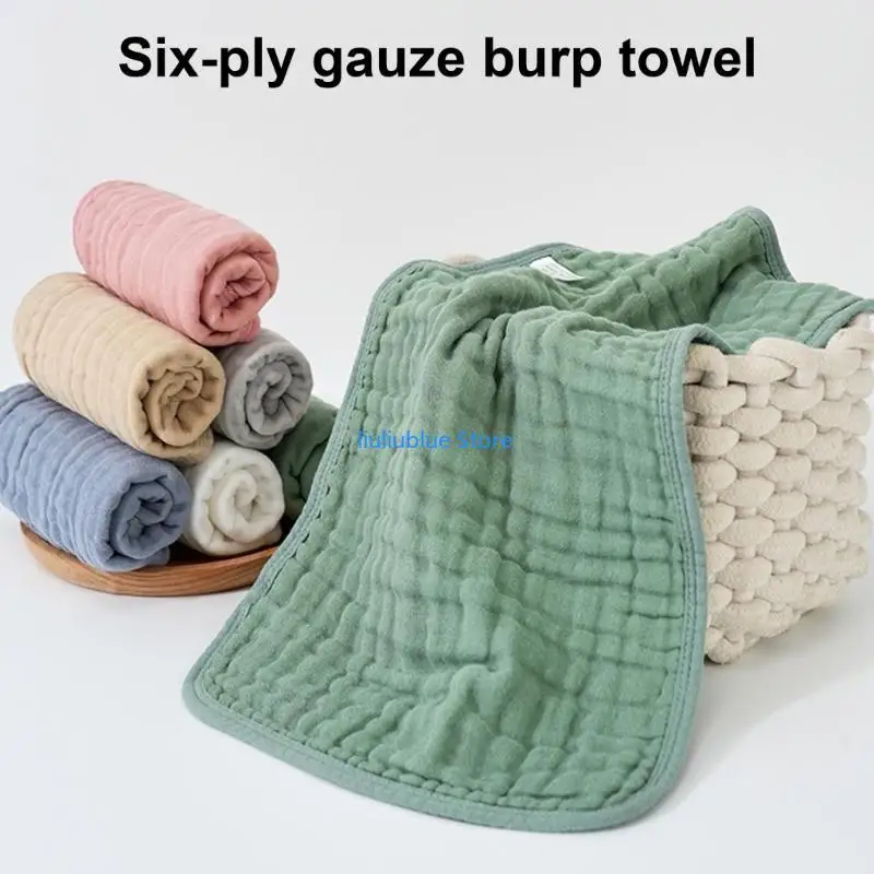 6 قطع مناشف لعاب الأطفال ناعمة ماصة للتجشؤ 6 طبقات للاستحمام والتجشؤ 62CF #5