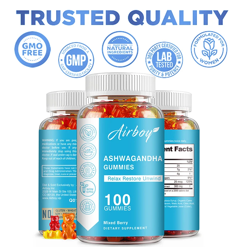 Ashwagandha Gummies - Improve Sleep, Balance Mood, Relieve Stress, Enhance Cognitive Ability, Immune Support