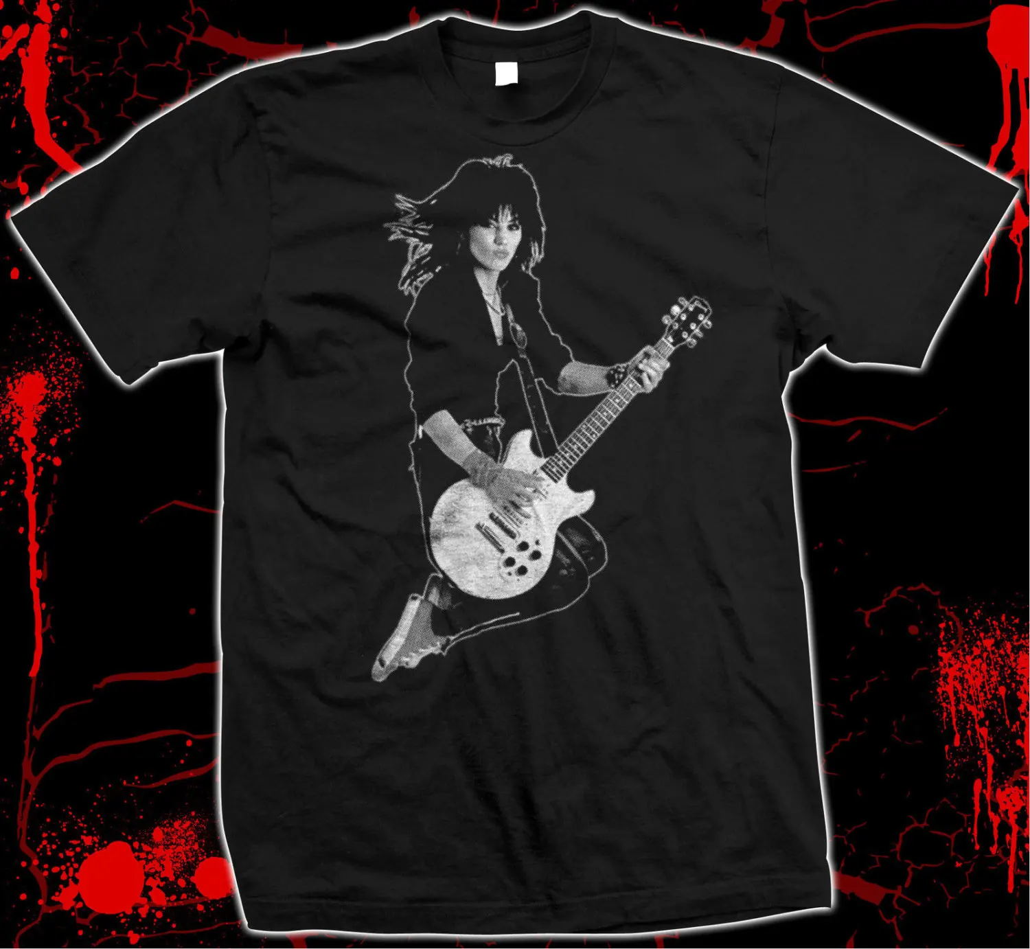 Joan Jett The Runaways Blackhearts Pre shrunk hand screened 100 cotton t shirt