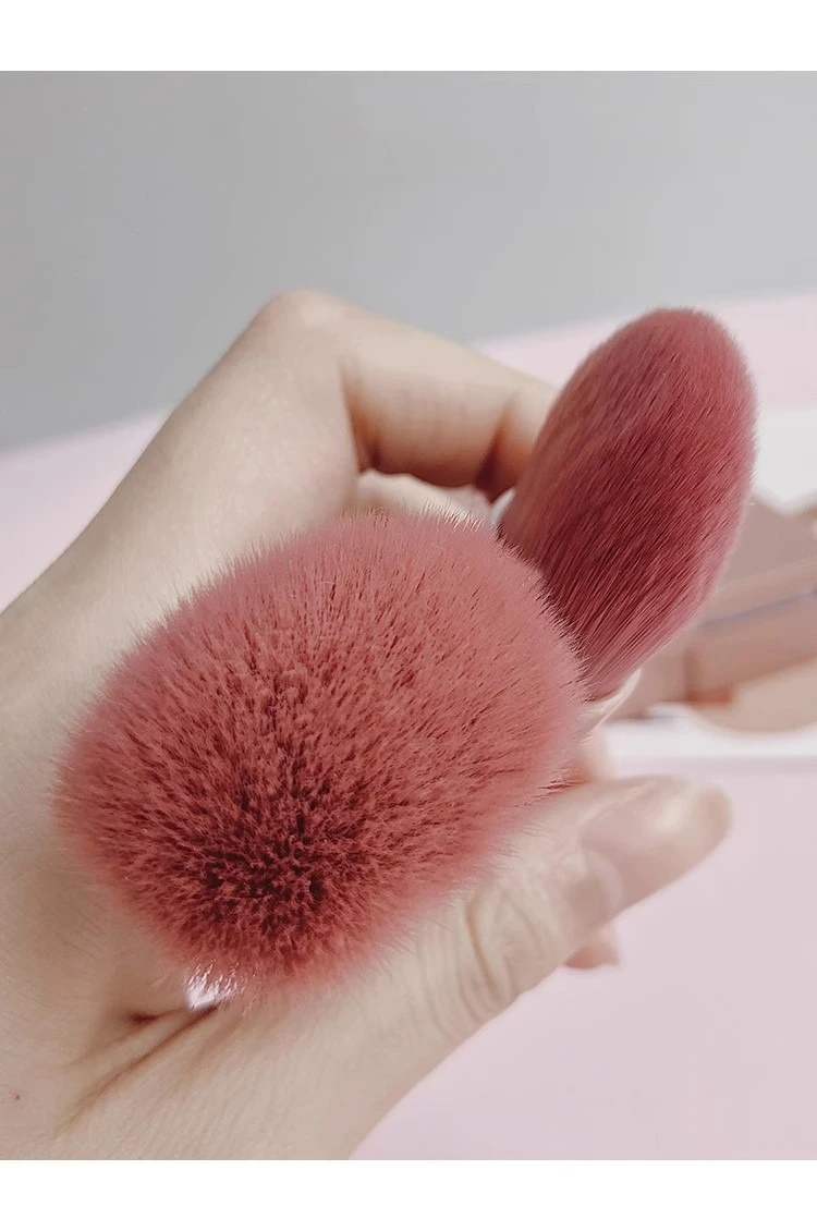 مجموعة فرش مكياج جديدة للسفر مكونة من 5 مرآة، أداة تجميل محمولة متعددة الوظائف لفرشاة البودرة وأحمر الخدود #5