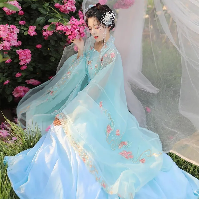 Chinese Hanfu Dress Women Traditional Elegant Princess Dress Oriental Cosplay Costumes Embroidered Daily Fairy Ancient Hanfu Set