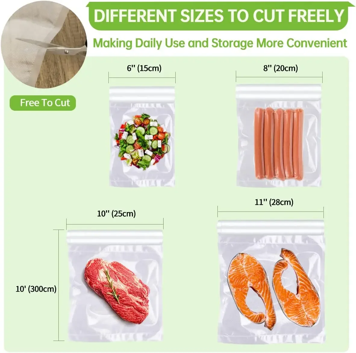 Vacuum Food Saver Sealer Bags Rolls 12/15/20/25/28/cm Sous Vide Storage Packaging bag for Meat Fruits Vegetables Nuts