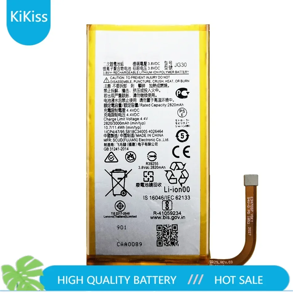 Mobile Phone Battery JG30 3000mAh For Motorola Moto J G7 XT1962-1