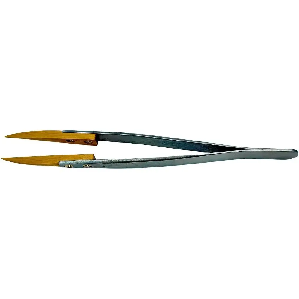 Stable Boxwood Tweezers Sharp Tip Insulated Watch Tool Anti-scratch Anti-magnetic Component Clamp Watchmaking